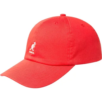 Gorra curva roja ajustable Washed Baseball Cherry Glow de Kangol