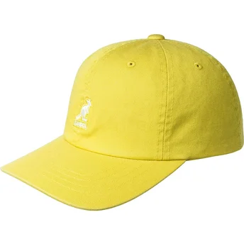 Cappello curvo giallo regolabile Washed Baseball Lemon Sorbet di Kangol