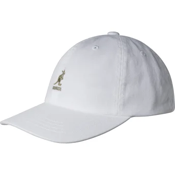 Weiße verstellbare gebogene Kappe Washed Baseball White von Kangol
