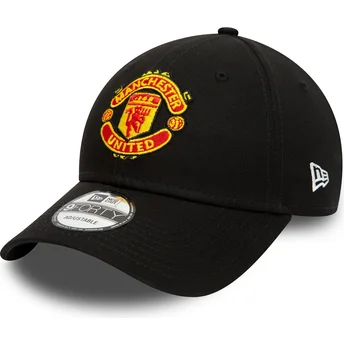 New Era Curved Brim 9FORTY Essential Manchester United Football Club Adjustable Cap schwarz