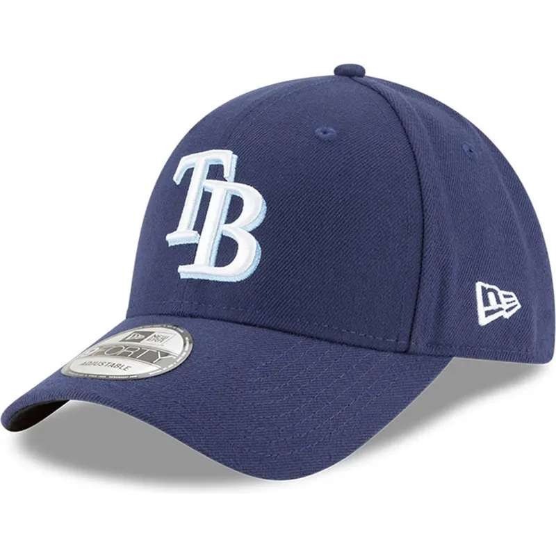 marineblaue-verstellbare-curved-cap-9forty-the-league-der-tampa-bay-rays-mlb-von-new-era