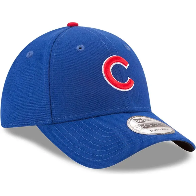 blaue-verstellbare-gebogene-kappe-9forty-the-league-der-chicago-cubs-mlb-von-new-era