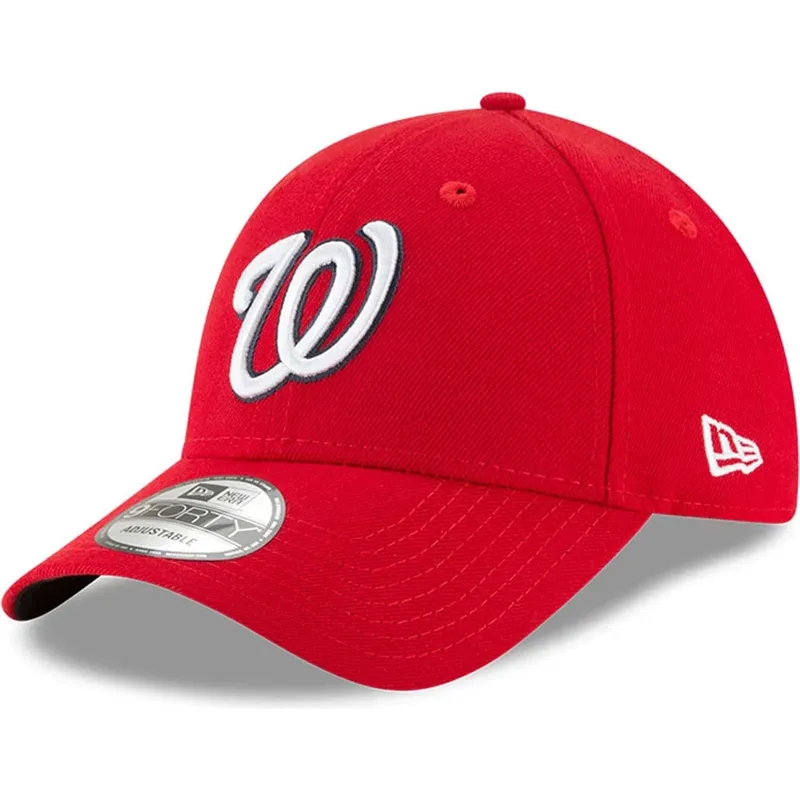 rote-verstellbare-curved-cap-9forty-the-league-der-washington-nationals-mlb-von-new-era