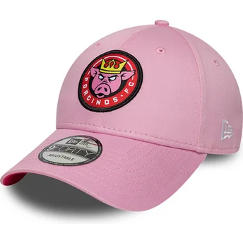 New Era Curved Brim 9FORTY Core Porcinos FC Kings League Pink Adjustable Cap