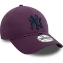 new-era-curved-brim-navy-blue-logo-9twenty-league-essential-new-york-yankees-mlb-purple-adjustable-cap