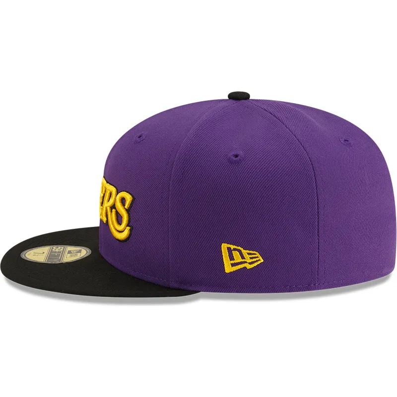 cappello-piatto-viola-e-nero-aderente-59fifty-statement-dei-los-angeles-lakers-nba-di-new-era