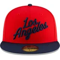 casquette-plate-rouge-et-bleue-marine-ajustee-59fifty-statement-los-angeles-clippers-nba-new-era