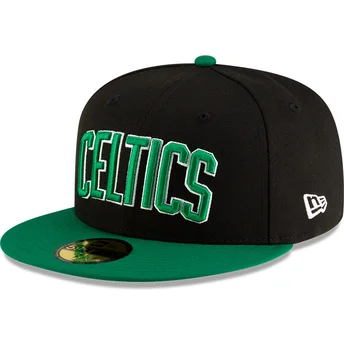 Cappellino piatto nero e verde regolabile 59FIFTY Statement dei Boston Celtics NBA di New Era