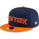 platt-keps-marinbla-och-orange-justerad-59fifty-statement-fran-new-york-knicks-nba-av-new-era