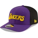 violette-und-schwarze-gebogene-kappe-snapback-9seventy-statement-stretch-snap-der-los-angeles-lakers-nba-von-new-era