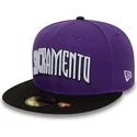 cappello-piatto-viola-e-nero-aderente-59fifty-classic-dei-sacramento-kings-nba-di-new-era