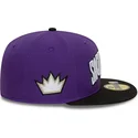 flad-violet-og-sort-fitted-kasket-59fifty-classic-fra-sacramento-kings-nba-fra-new-era