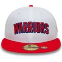 cappello-piatto-bianco-e-rosso-regolabile-59fifty-classic-dei-golden-state-warriors-nba-di-new-era