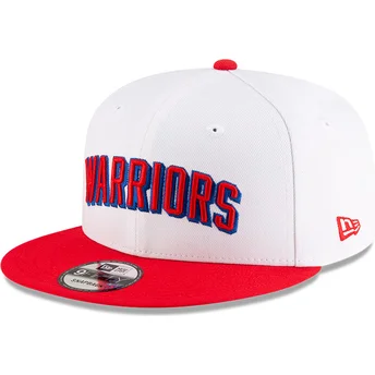 Biała i czerwona czapka z daszkiem typu snapback 9FIFTY Classic Golden State Warriors NBA marki New Era