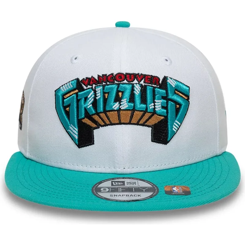 cappello-piatto-bianco-e-verde-snapback-9fifty-classic-di-memphis-grizzlies-nba-di-new-era