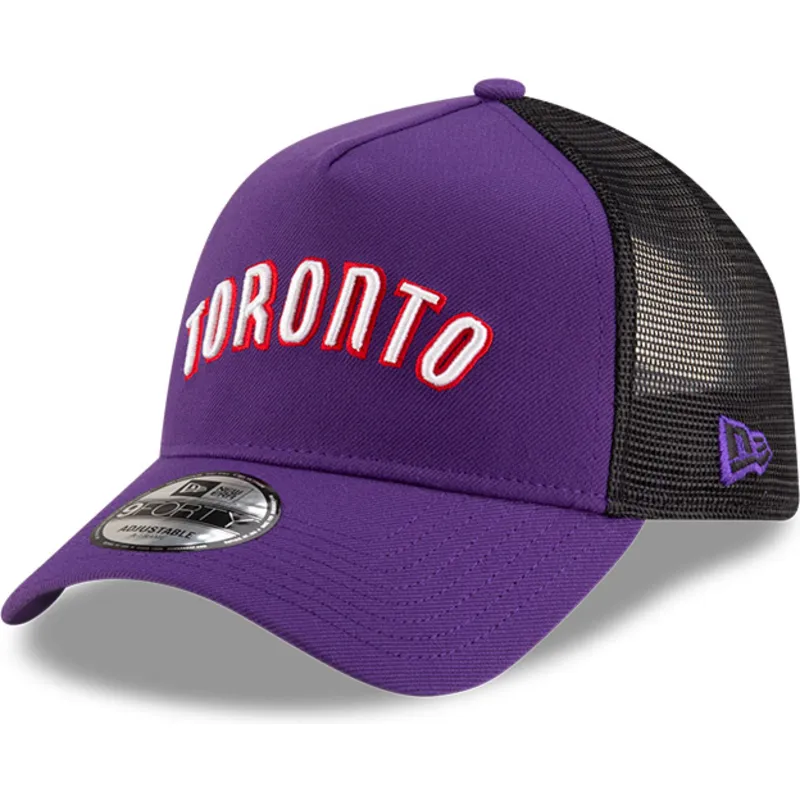 fioletowo-czarna-czapka-trucker-a-frame-classic-toronto-raptors-nba-od-new-era