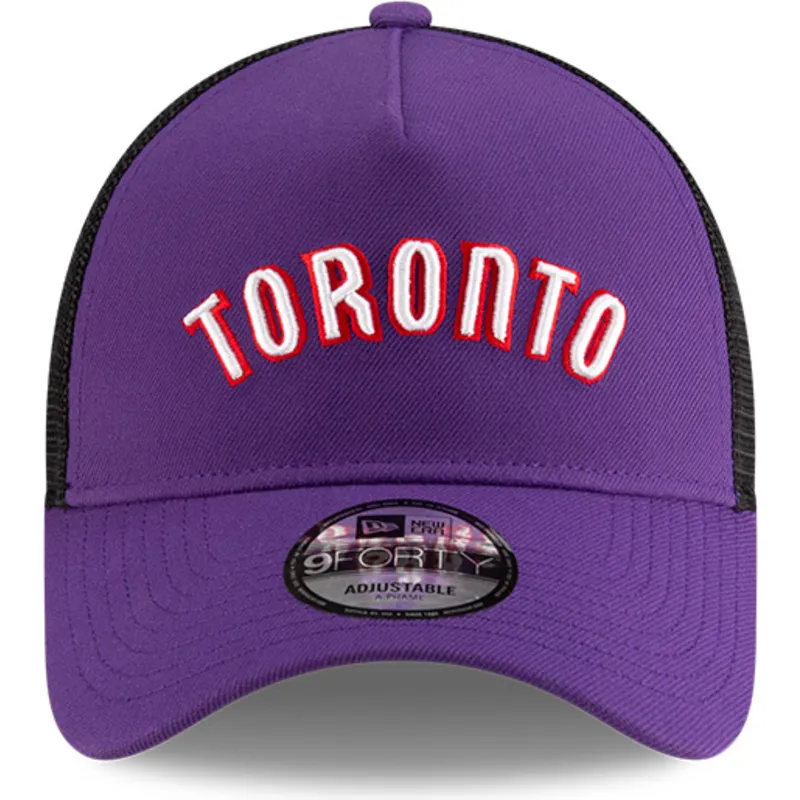 fioletowo-czarna-czapka-trucker-a-frame-classic-toronto-raptors-nba-od-new-era