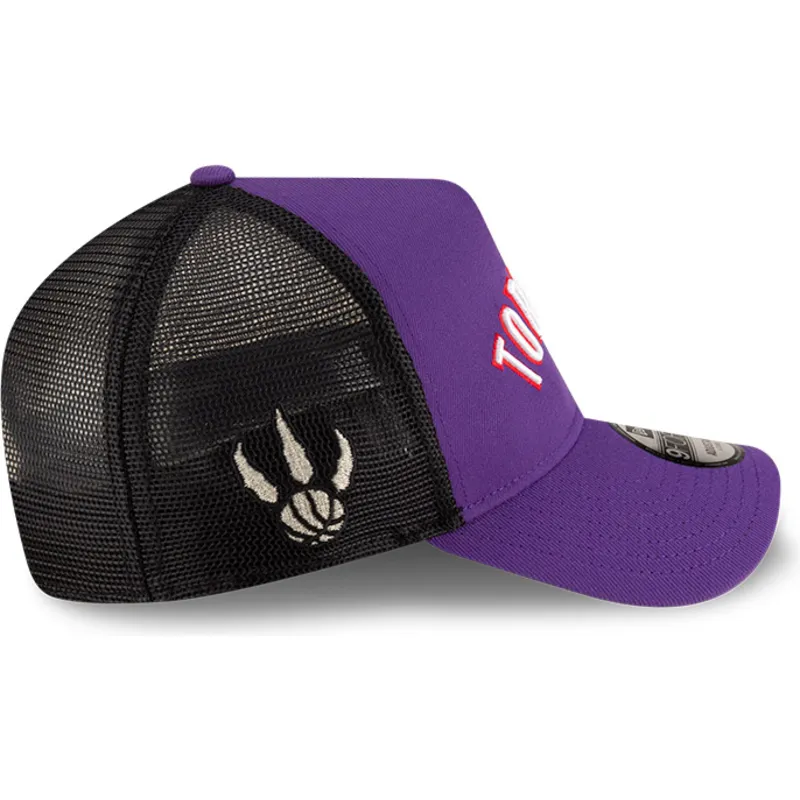 violette-und-schwarze-trucker-kappe-a-frame-classic-der-toronto-raptors-nba-von-new-era