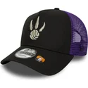 cappellino-trucker-nero-e-viola-a-frame-classic-di-toronto-raptors-nba-di-new-era