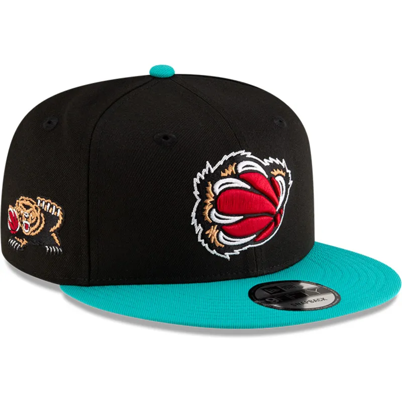 cappello-piatto-nero-e-verde-snapback-9fifty-classic-di-memphis-grizzlies-nba-di-new-era