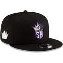 cappello-piatto-nero-snapback-9fifty-classic-dei-sacramento-kings-nba-di-new-era
