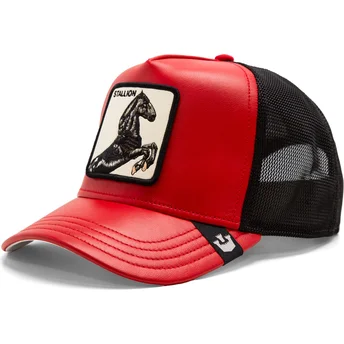 Casquette trucker rouge et noire cheval Shleather Stallion The Farm Goorin Bros.