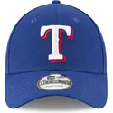 cappellino-visiera-curva-blu-regolabile-9forty-the-league-di-texas-rangers-mlb-di-new-era