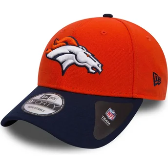 Justerbar orange og marineblå buet kasket 9FORTY The League fra Denver Broncos NFL fra New Era