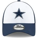cappellino-curvo-bianco-e-blu-navy-regolabile-9forty-the-league-di-dallas-cowboys-nfl-di-new-era