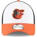 casquette-courbee-blanche-noire-et-orange-ajustable-9forty-the-league-baltimore-orioles-mlb-new-era