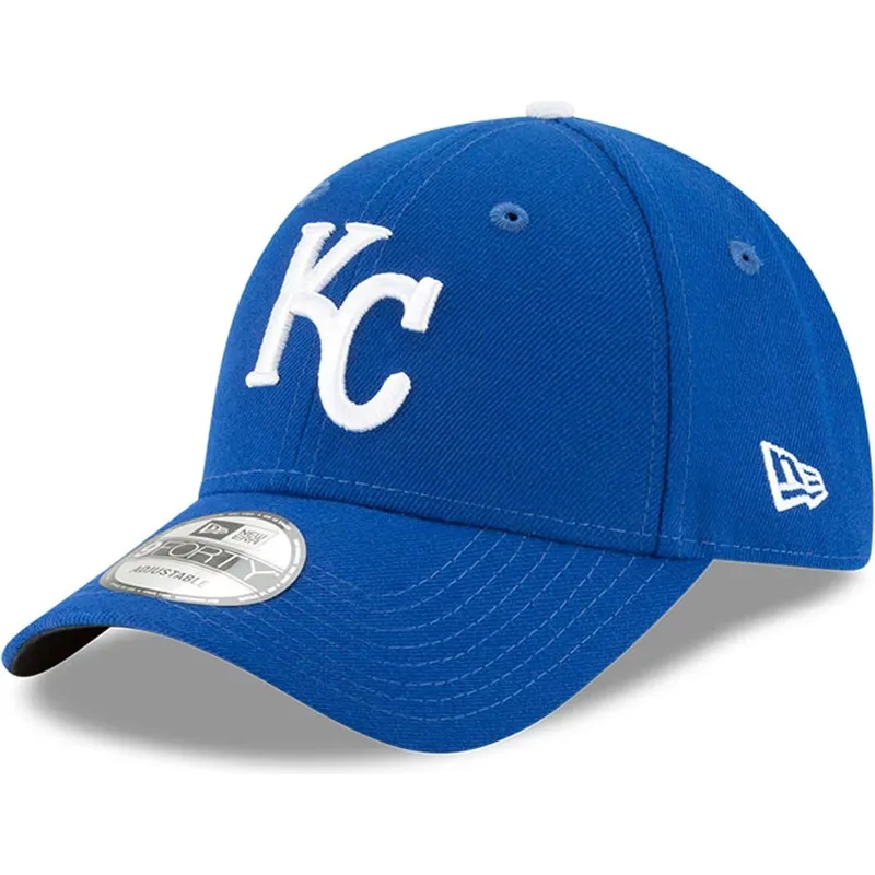 blaue-verstellbare-curved-cap-9forty-the-league-der-kansas-city-royals-mlb-von-new-era