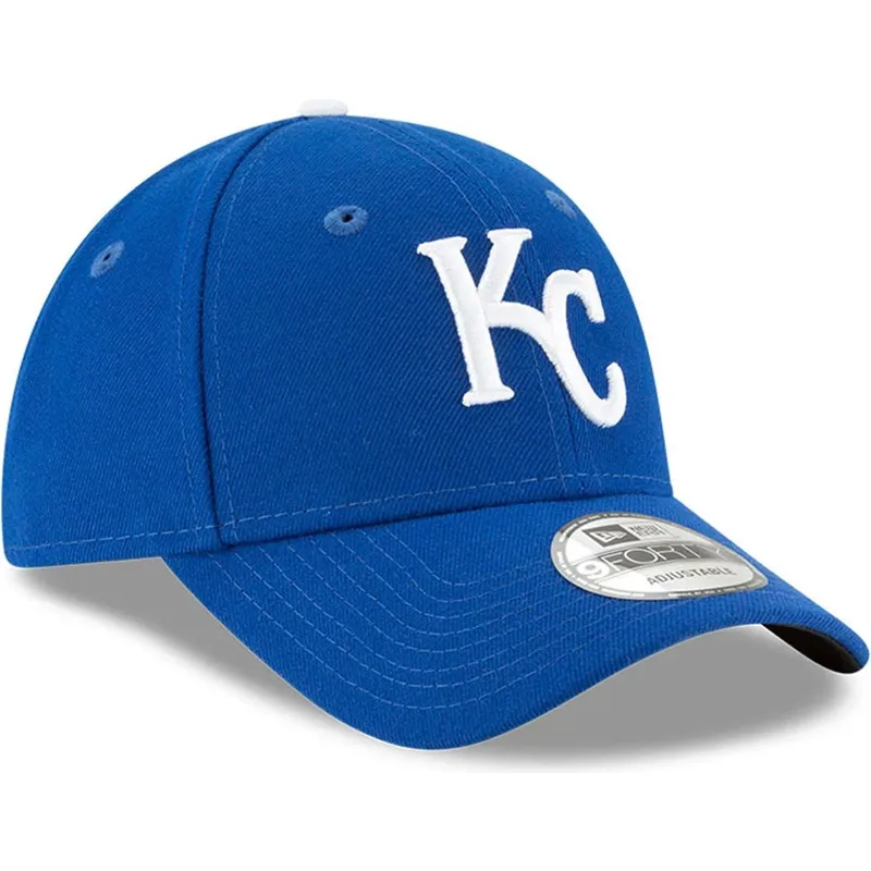 blaue-verstellbare-curved-cap-9forty-the-league-der-kansas-city-royals-mlb-von-new-era