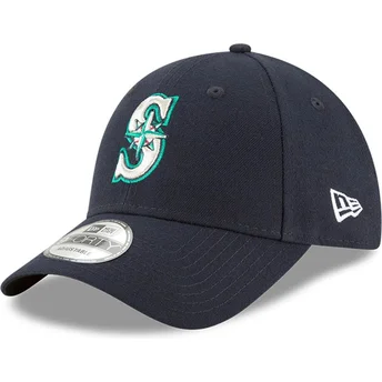 Cappellino visiera curva blu marino regolabile 9FORTY The League di Seattle Mariners MLB di New Era