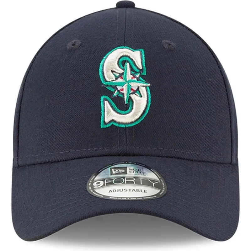 marineblaue-verstellbare-curved-cap-9forty-the-league-der-seattle-mariners-mlb-von-new-era