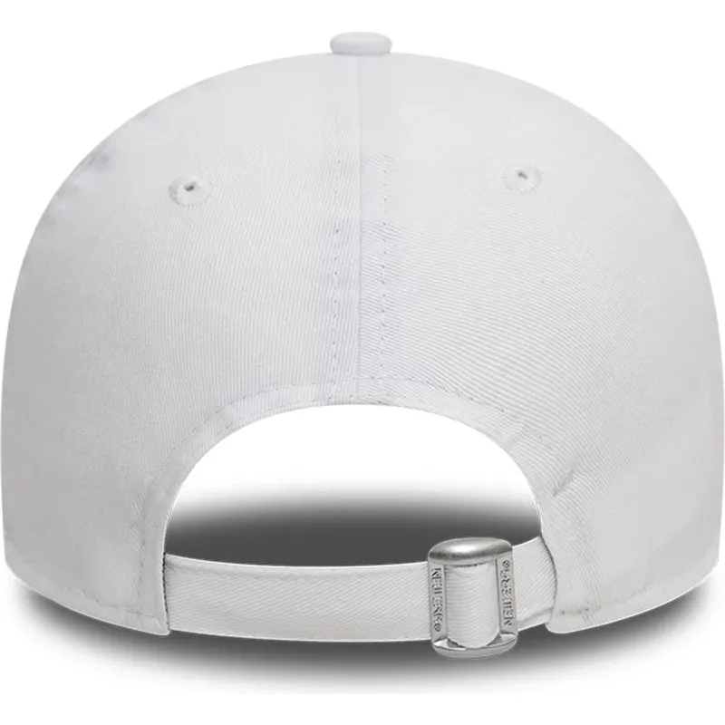 hvid-justerbar-buet-kasket-med-hvidt-logo-9twenty-league-essential-af-new-york-yankees-mlb-fra-new-era