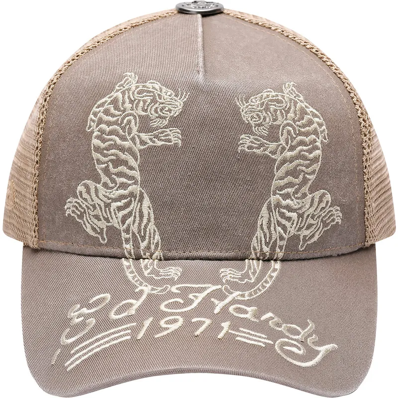 beige-trucker-kasket-desert-tiger-fra-ed-hardy