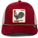 czapka-trucker-czerwono-biala-kogut-cock-garnet-rooster-the-farm-jewel-tones-od-goorin-bros