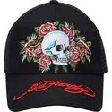 cappellino-trucker-nero-skull-rose-di-ed-hardy