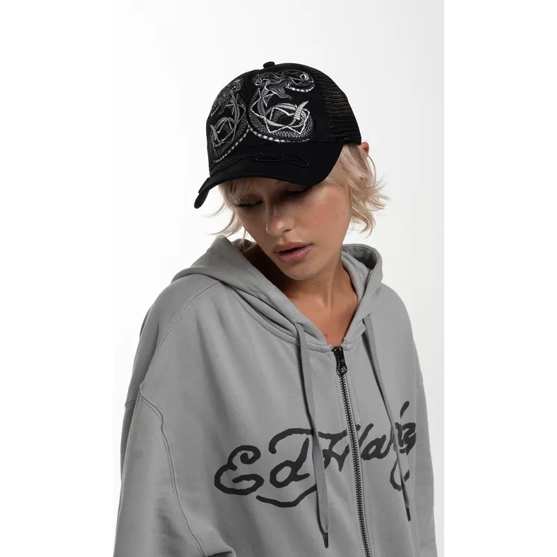 trucker-cap-schwarz-duo-black-snake-von-ed-hardy
