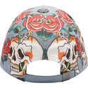 ed-hardy-verstellbare-blaue-skull-rose-denim-kappe-mit-gebogenem-schirm