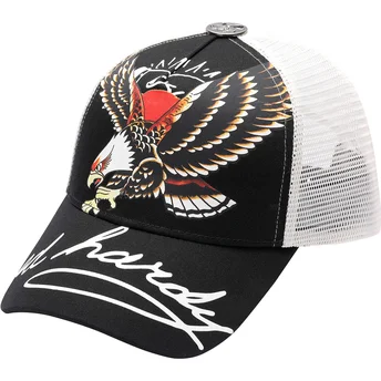 Cappello curvo nero snapback Soaring Eagle di Ed Hardy