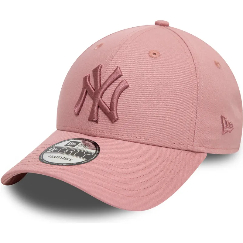 cappellino-curvo-rosa-regolabile-con-logo-rosa-9forty-league-essential-dei-new-york-yankees-mlb-di-new-era