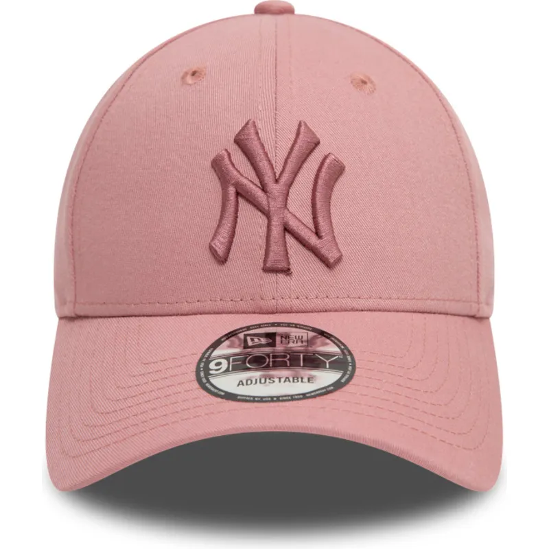 cappellino-curvo-rosa-regolabile-con-logo-rosa-9forty-league-essential-dei-new-york-yankees-mlb-di-new-era