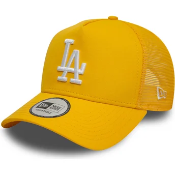 New Era 9FORTY A Frame League Essential Los Angeles Dodgers MLB Yellow Trucker Hat