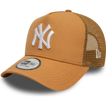 Cappellino trucker marrone chiaro 9FORTY A Frame League Essential dei New York Yankees MLB di New Era
