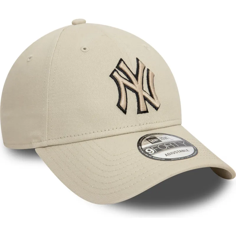 beige-justerbar-bojd-keps-med-svart-logotyp-9forty-team-outline-av-new-york-yankees-mlb-fran-new-era