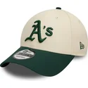 oakland-athletics-mlb-new-era-9forty-colour-block-justerbar-beige-og-gron-buet-kasket