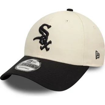 Gorra curva beige y negra ajustable 9FORTY Colour Block de Chicago White Sox MLB de New Era