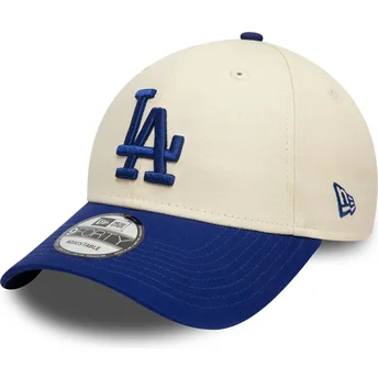 Gorra curva beige y azul ajustable 9FORTY Colour Block de Los Angeles Dodgers MLB de New Era