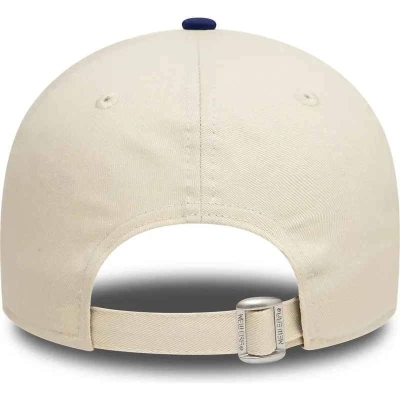 cappellino-visiera-curva-beige-e-blu-regolabile-9forty-colour-block-di-los-angeles-dodgers-mlb-di-new-era